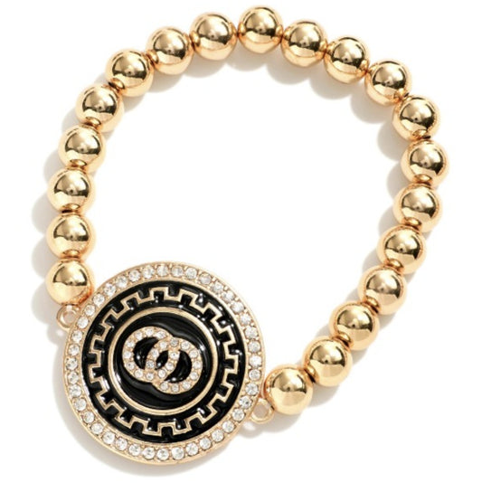 B_Bead and Medallion Bracelet