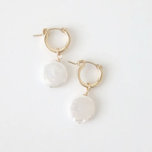 E_ Coin Pearl Earrings