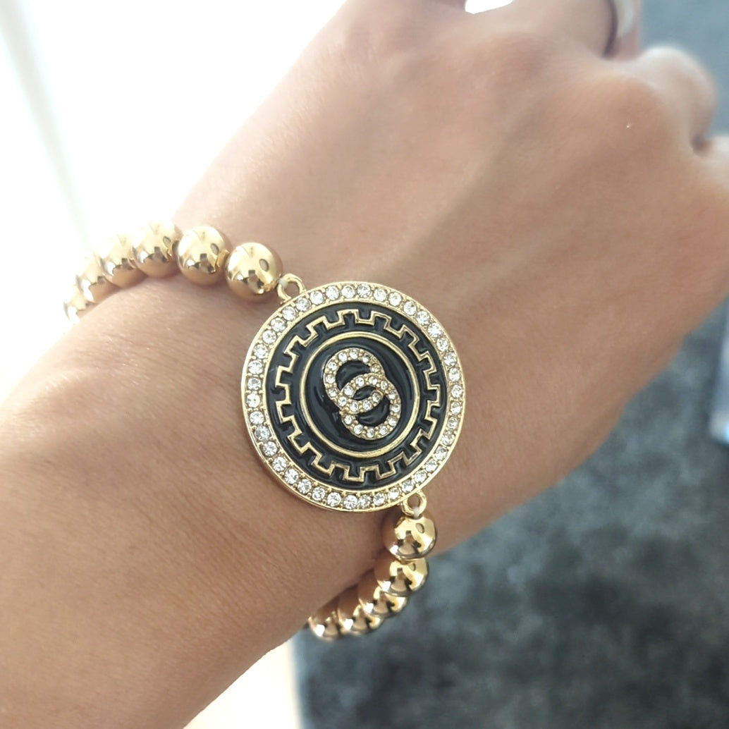 B_Bead and Medallion Bracelet