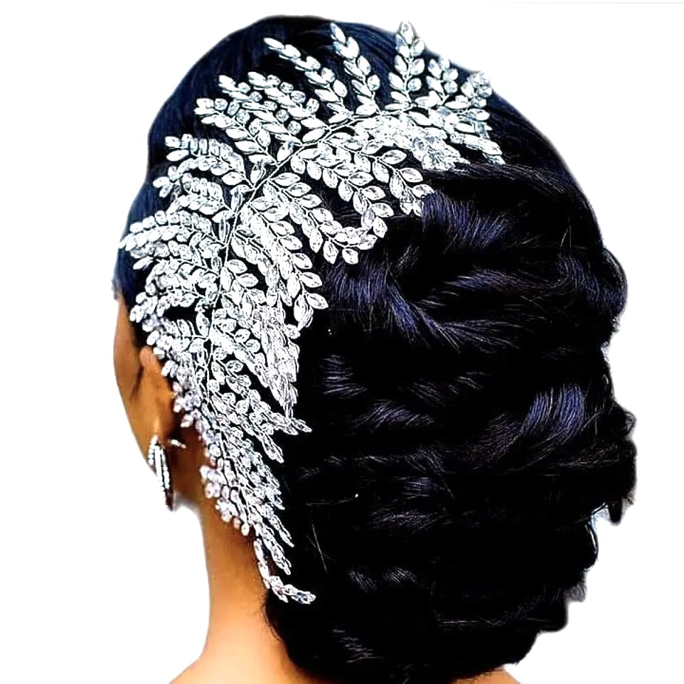 Floral Rhinestone Hair Comb