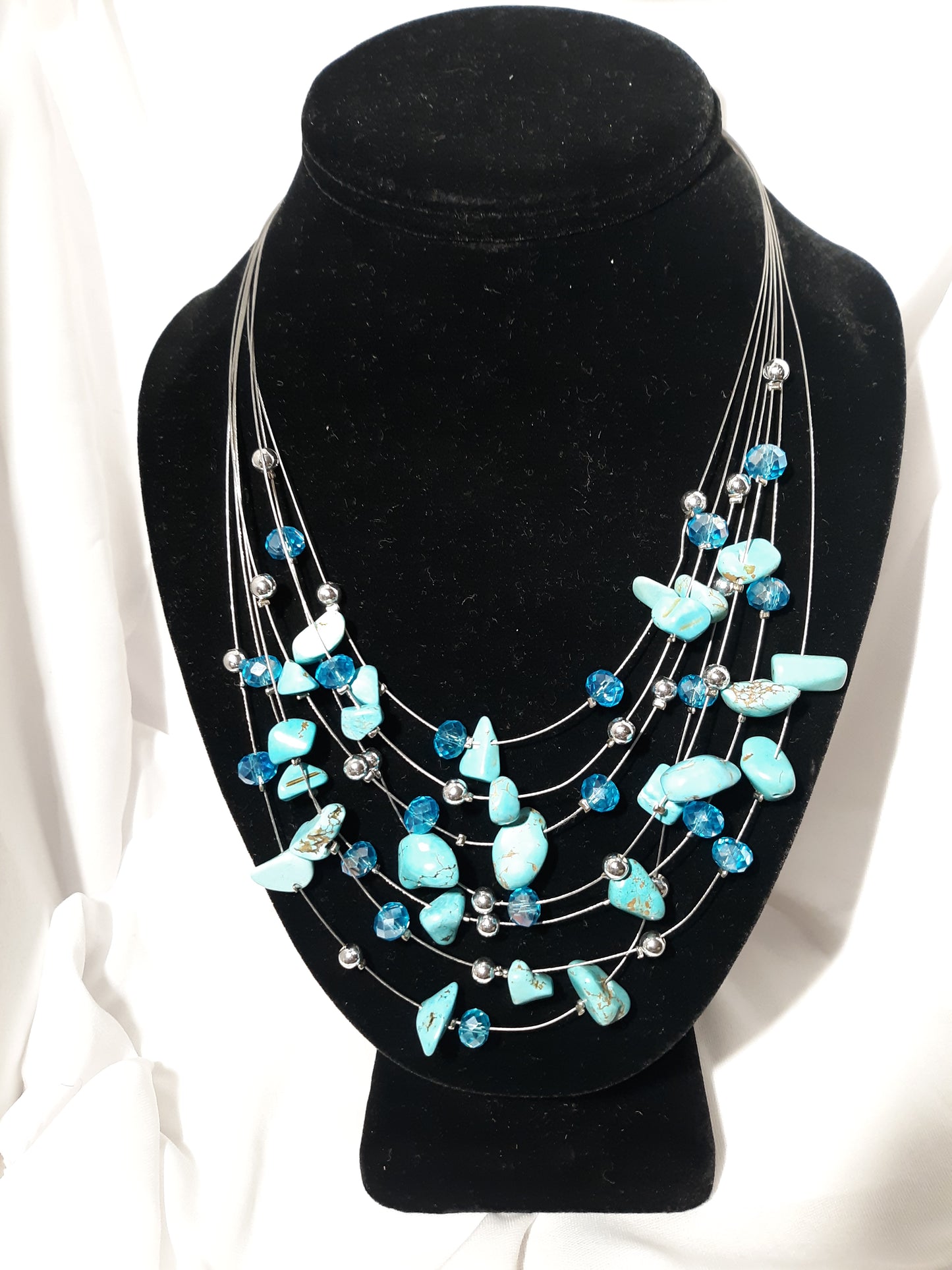 N_Blue Moon Layered Stone Necklace