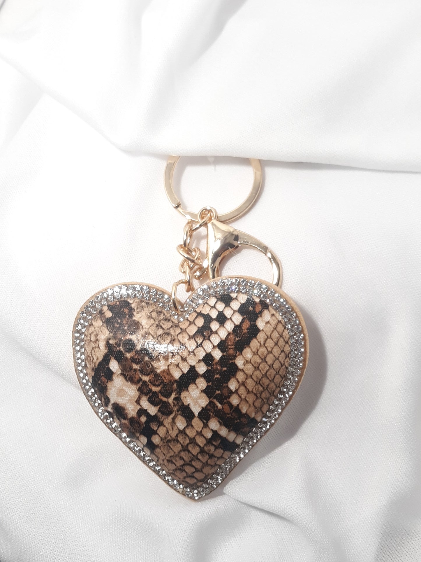 K_Snake-print Sweetheart Keyring