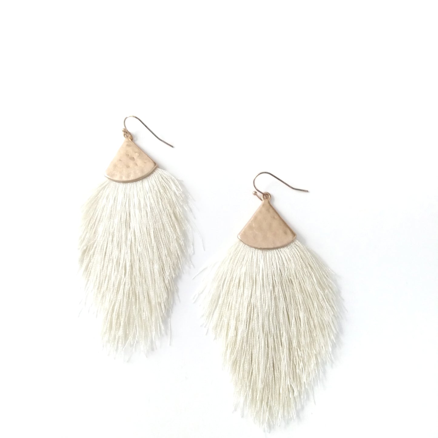 E_Ivory Boho Tassel Earrings