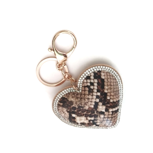 K_Snake-print Sweetheart Keyring