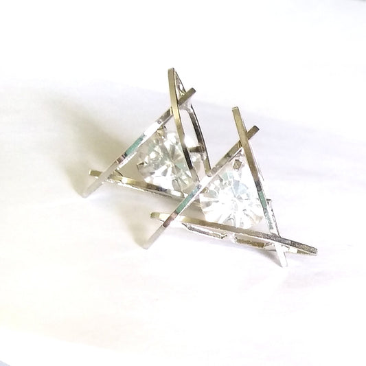 E_Diamond Inspired Silver Studs