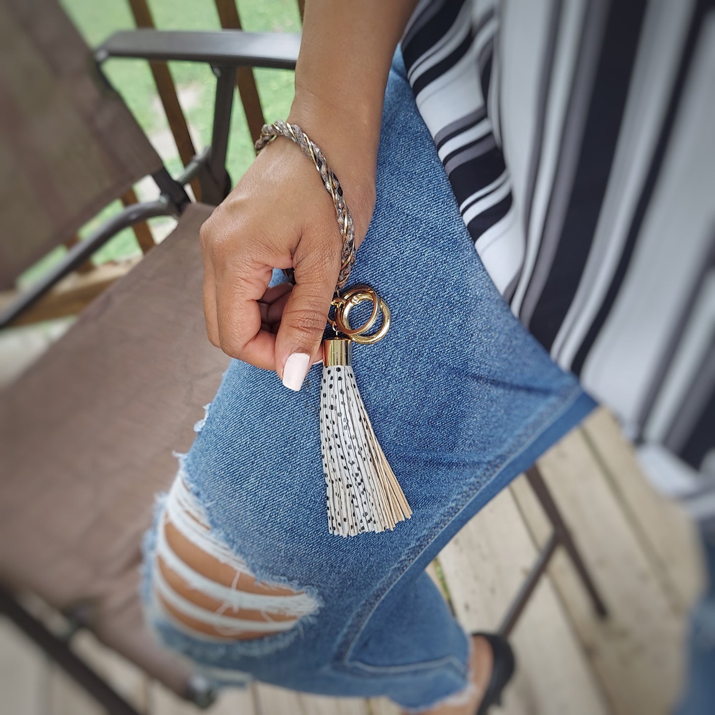 K_Bangle Keyring with Tassel