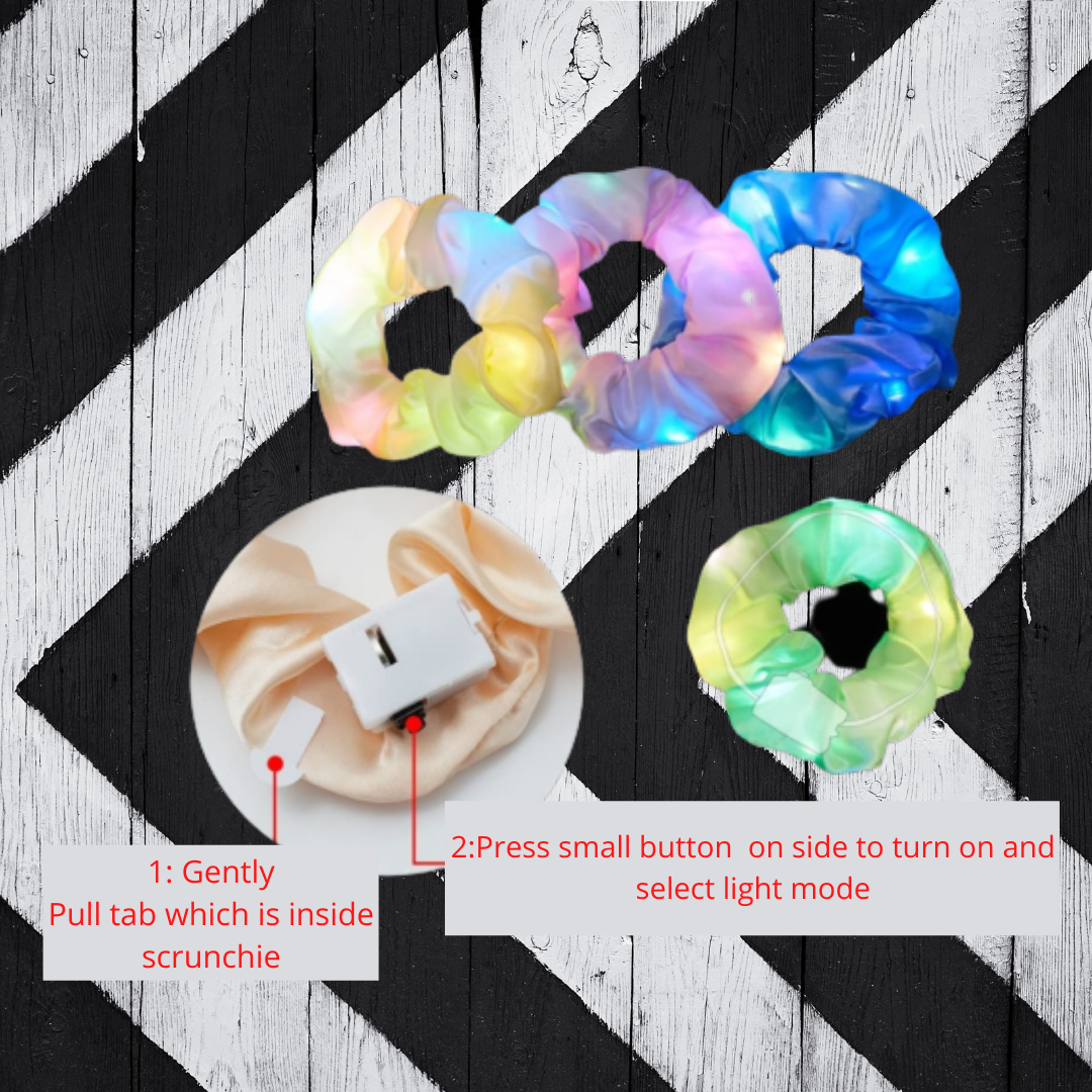 H_LED  Glow Satin Hair Scrunchies